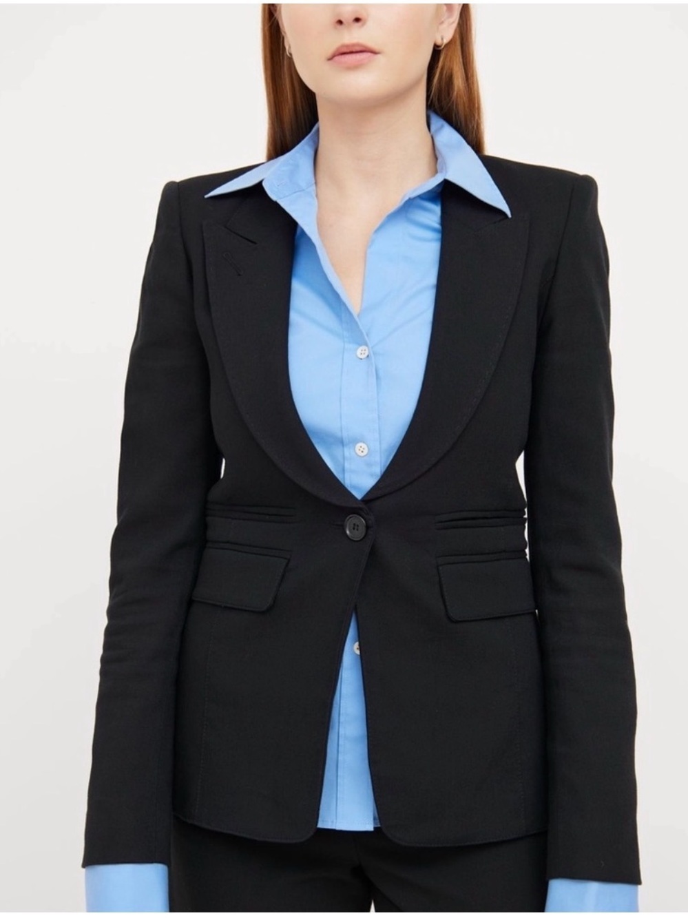 Smythe Black Single-Button Tailored Blazer size 4